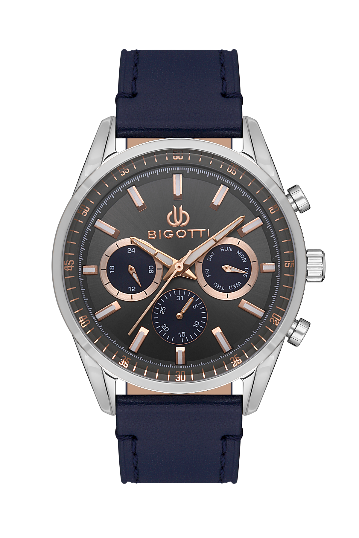 BIGOTTI MILANO MENS LEATHER STRAP WATCH- BG.1.10490-5