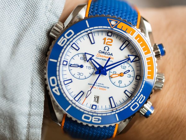 Omega Seamaster Planet Ocean 600M 45.5 mm, steel on rubber strap