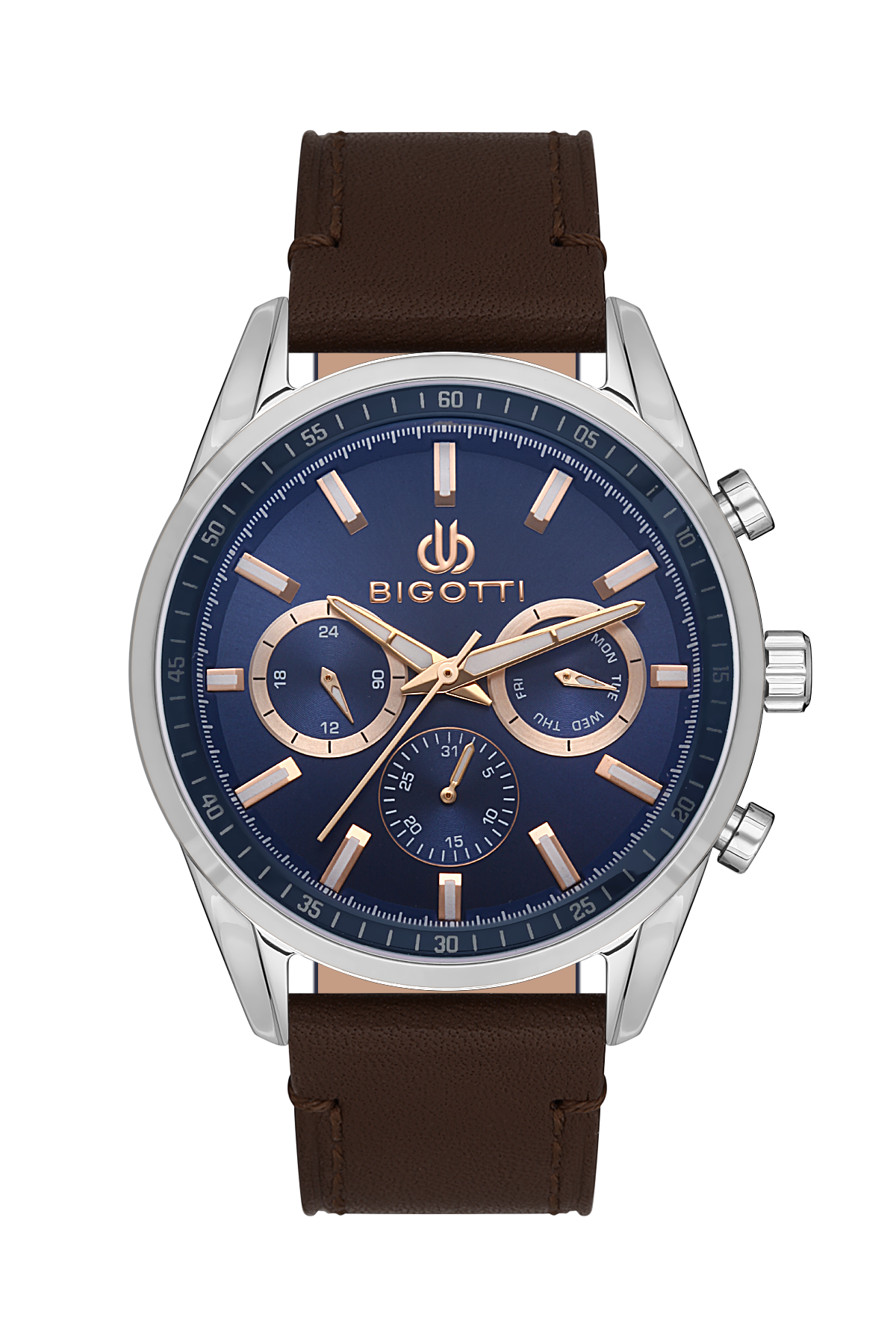 BIGOTTI MILANO MENS LEATHER STRAP WATCH- BG.1.10490-3