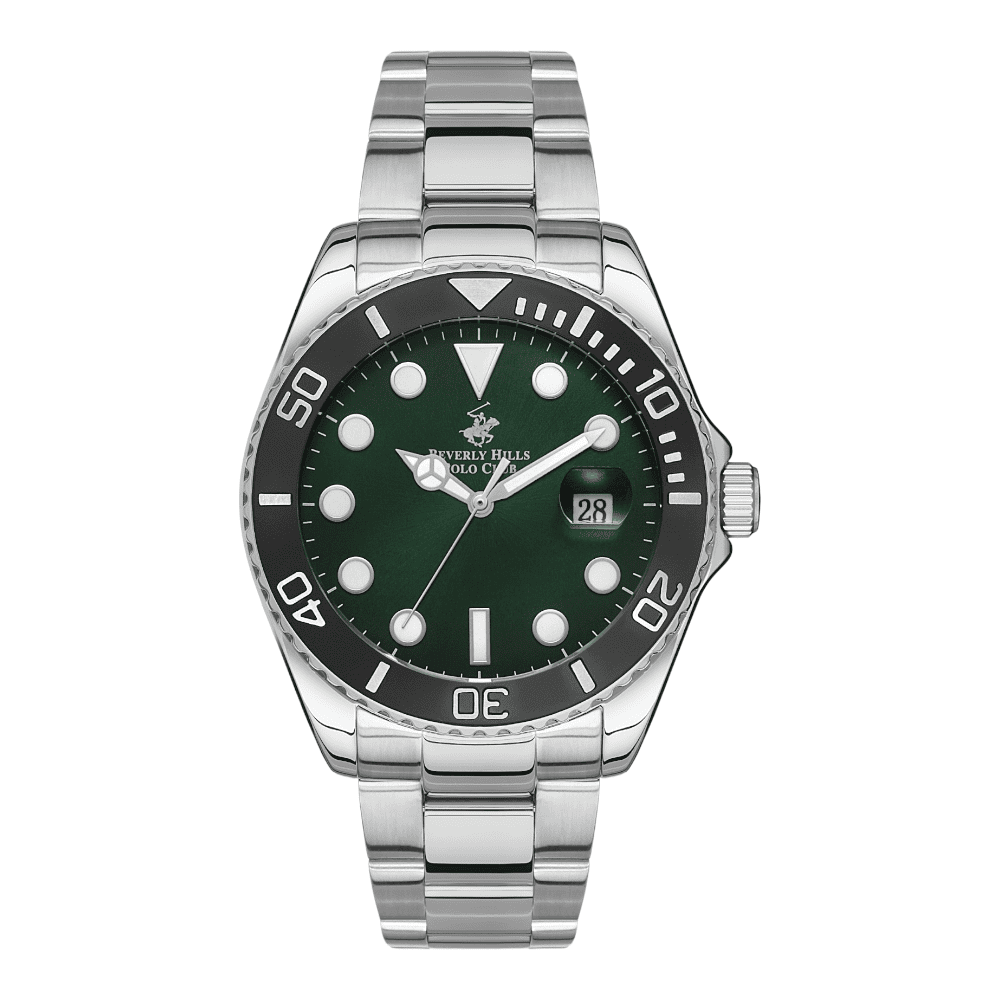 BEVERLY HILLS POLO CLUB Men’s Analog Green Dial Watch – BP3328X.370