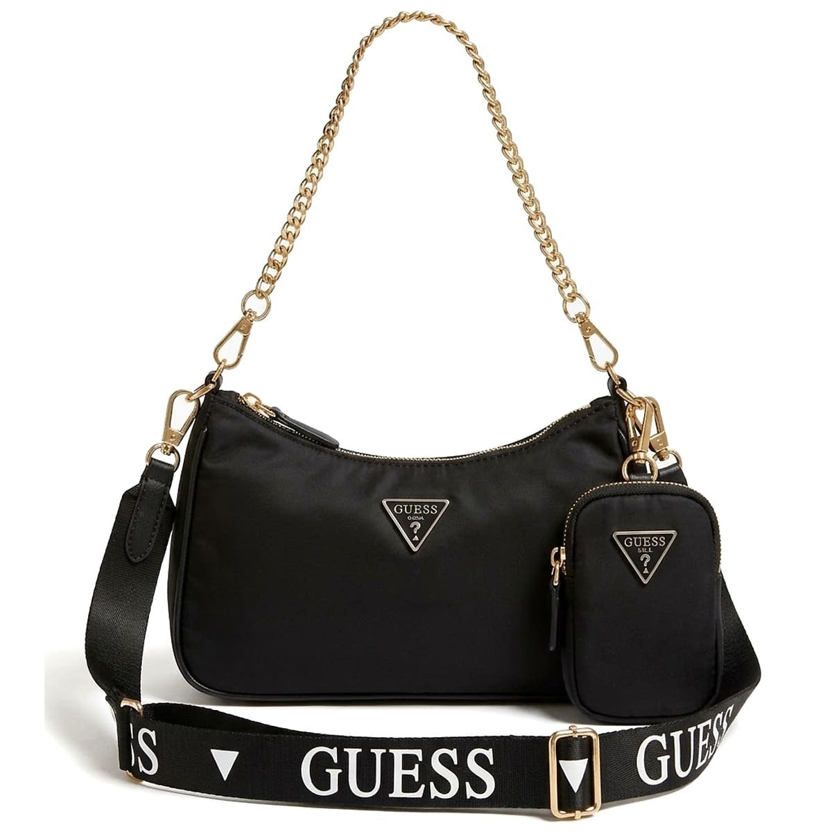 حقيبة كتف نسائية سوداء من جيس Guess