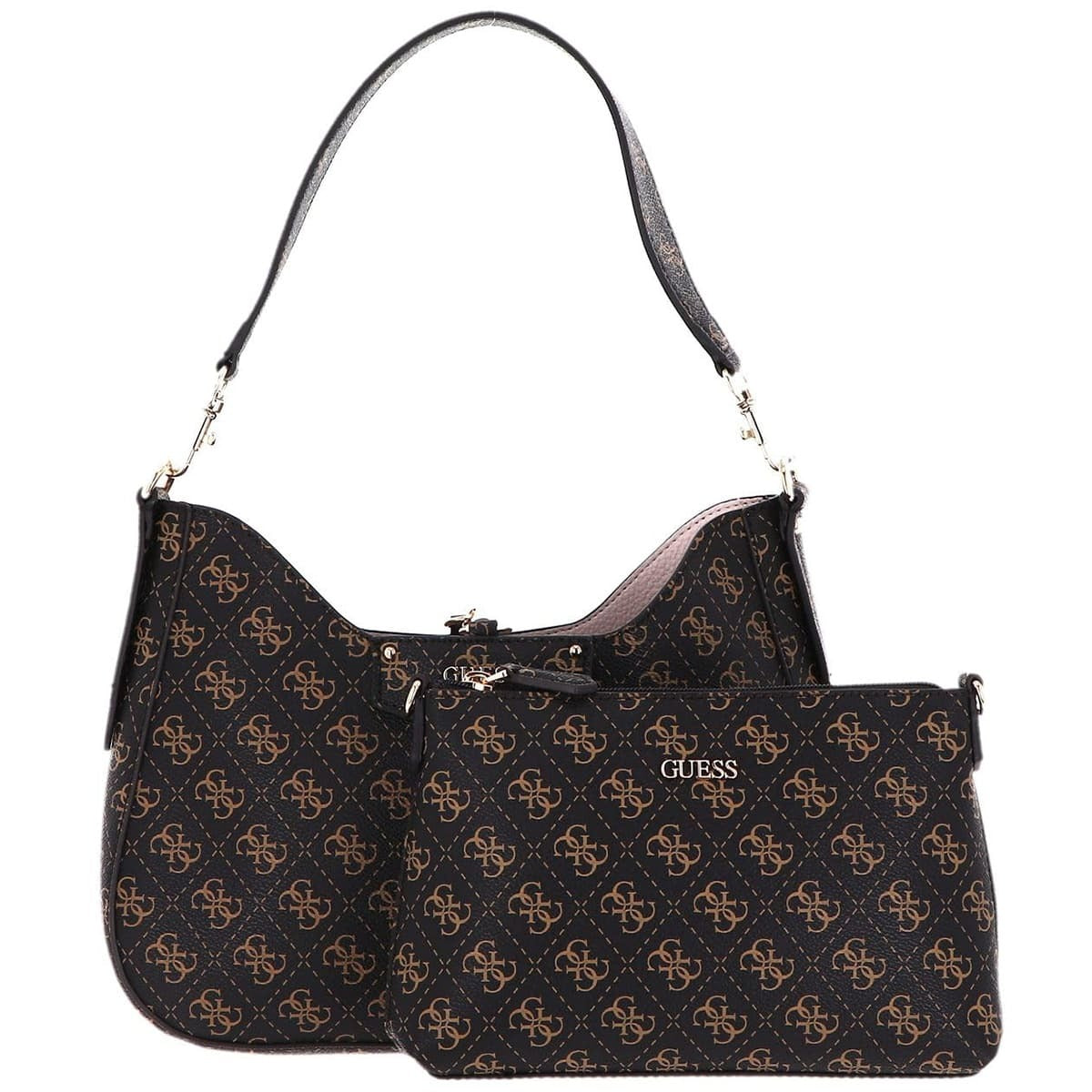 حقيبة كتف نسائية بنية اللون من جيس Guess ، موديل Hwesg839002