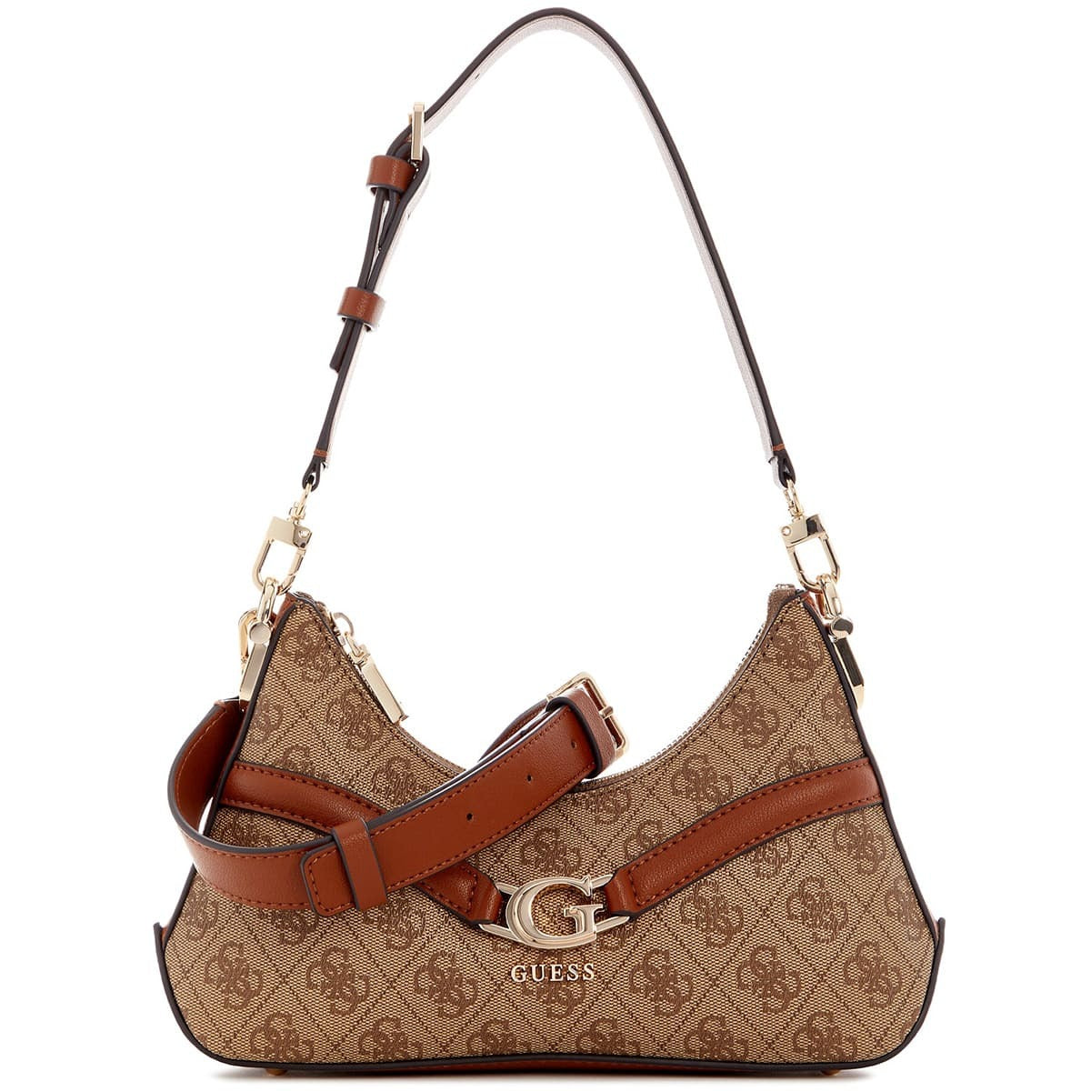 حقيبة كروسبودي نسائية من Guess بشعار جيس لاتيه ، لون بني فاتح ، رقم الموديل Hwsg7993730 Ltl