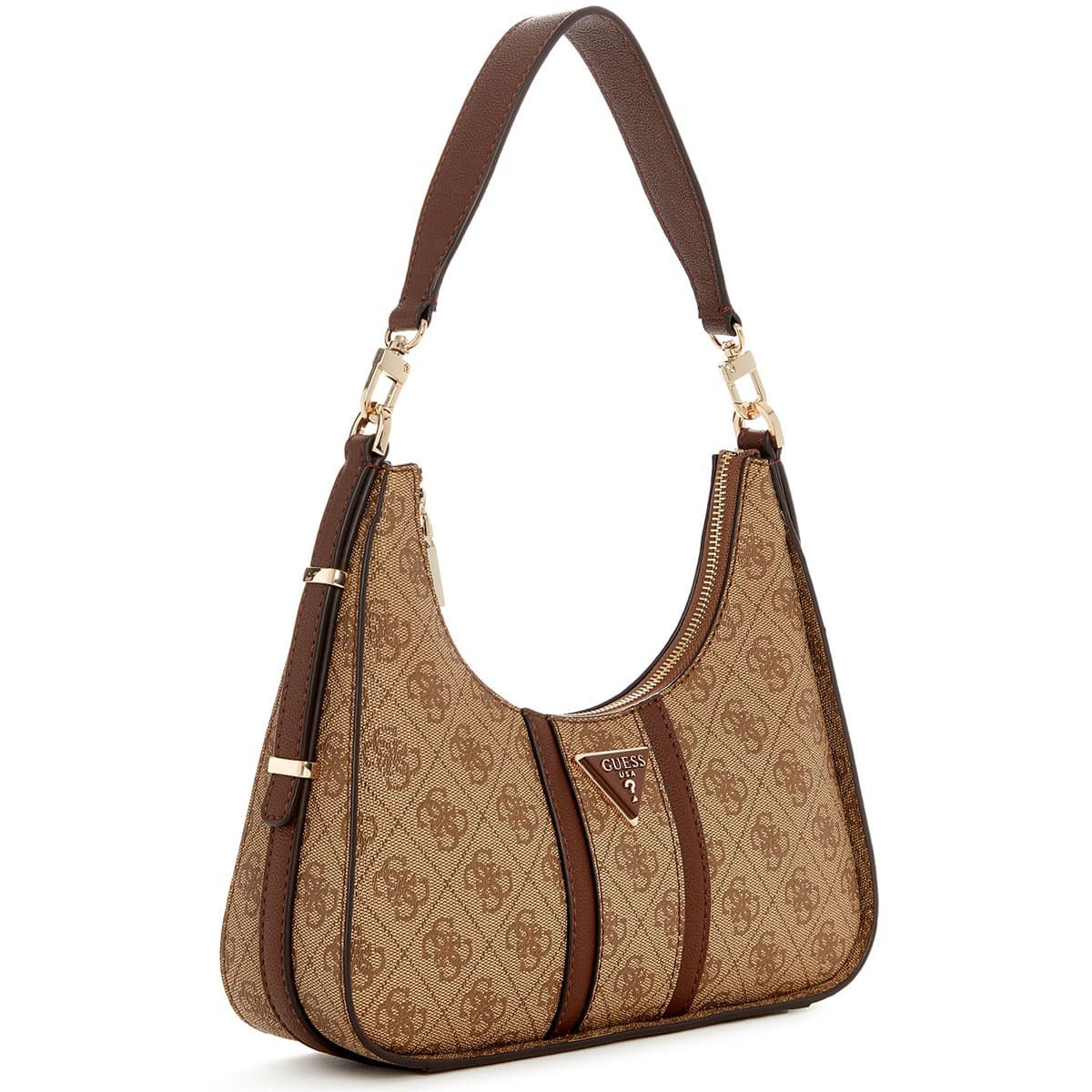حقيبة كتف نسائية من جيس Guess ، لون بني فاتح ، شعار لاتيه ، موديل Hwsg9000180