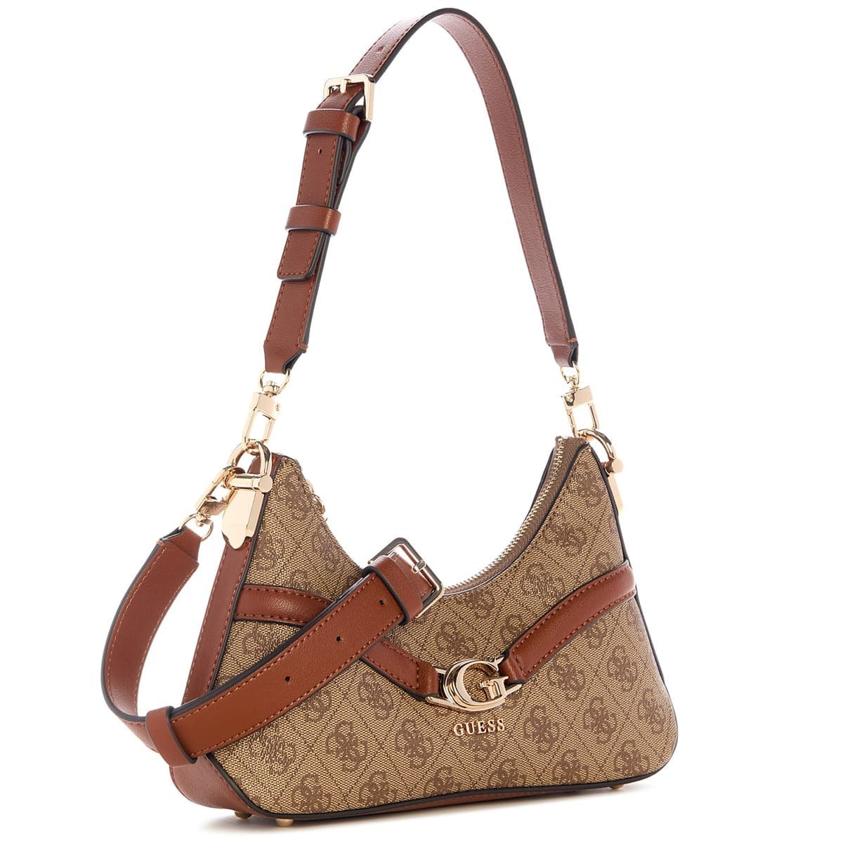 حقيبة كروسبودي نسائية من Guess بشعار جيس لاتيه ، لون بني فاتح ، رقم الموديل Hwsg7993730 Ltl