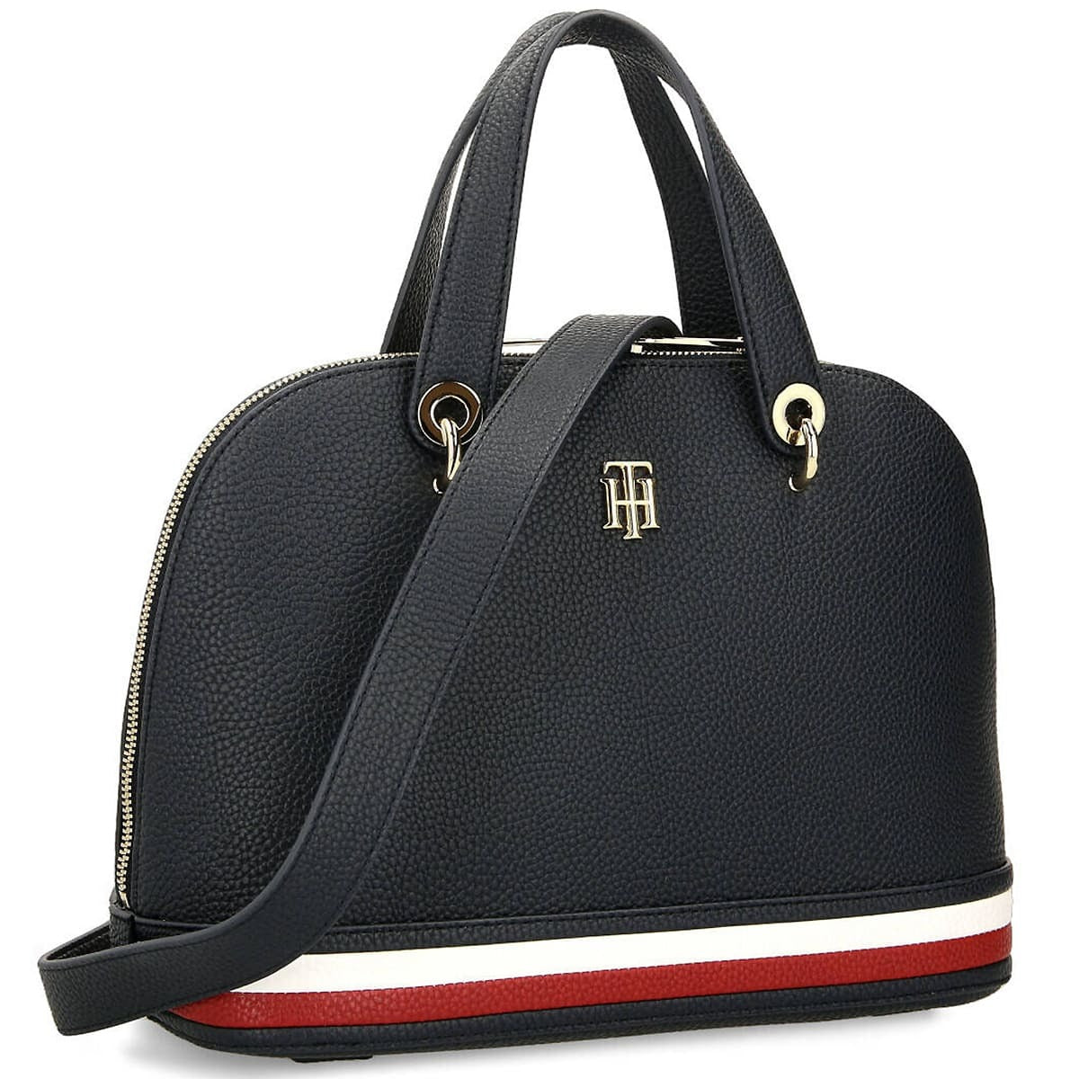 حقيبة كتف نسائية سوداء من تومي هيلفيغر Aw0Aw10453