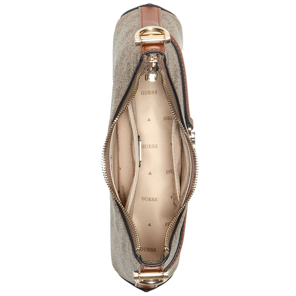 حقيبة كروسبودي نسائية من Guess بشعار جيس لاتيه ، لون بني فاتح ، رقم الموديل Hwsg7993730 Ltl