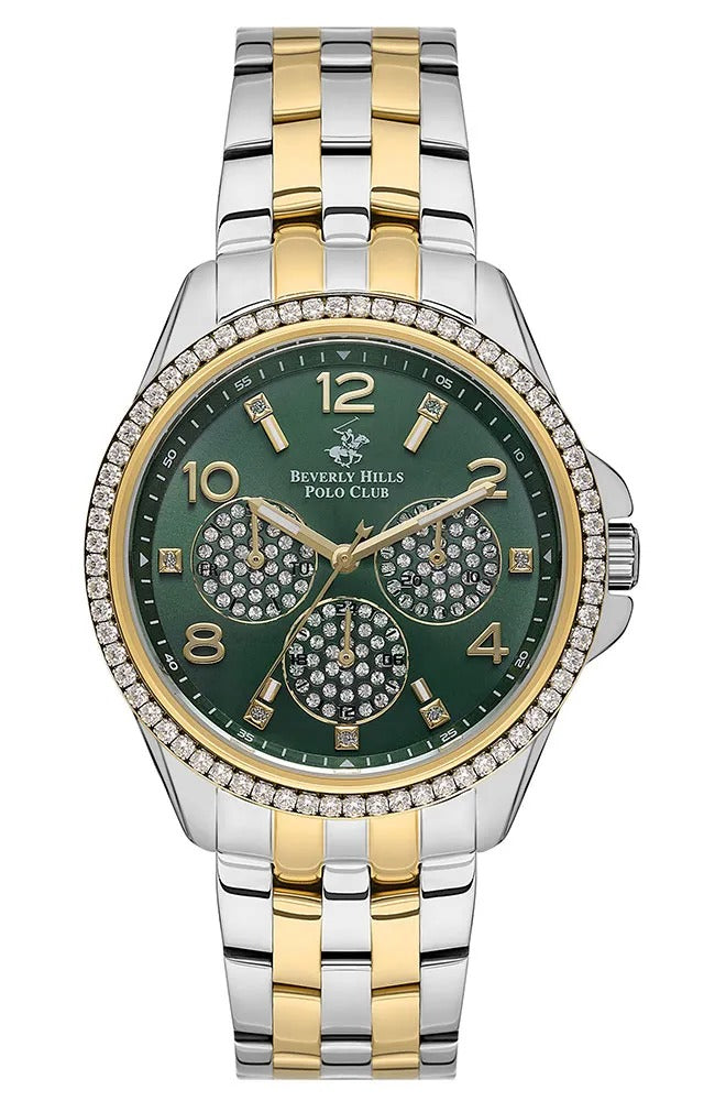 BEVERLY HILLS POLO CLUB Women’s Analog Green Dial Watch – BP3572C.270