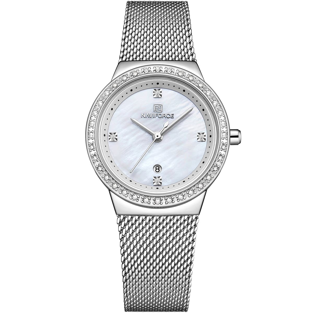 ساعة نافي فورس حريمي NF5005-S-W