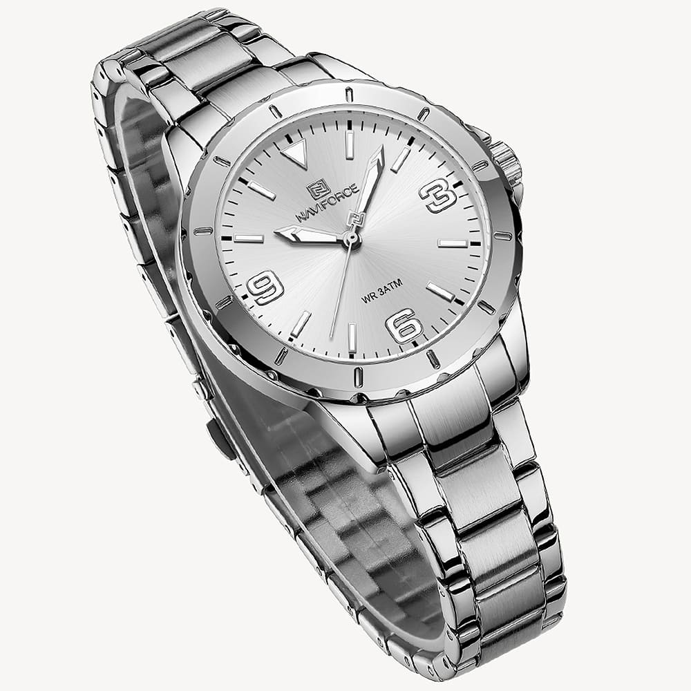 ساعة نافي فورس حريمي NF5022-S-W-S
