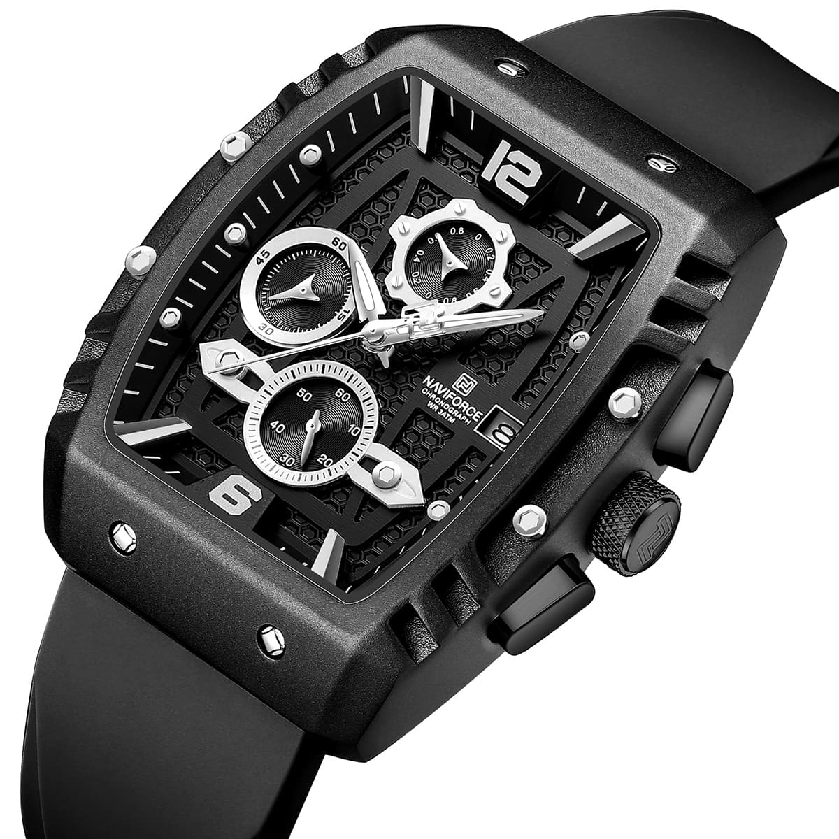 ساعة نافي فورس للرجال NF8025-B-W-B