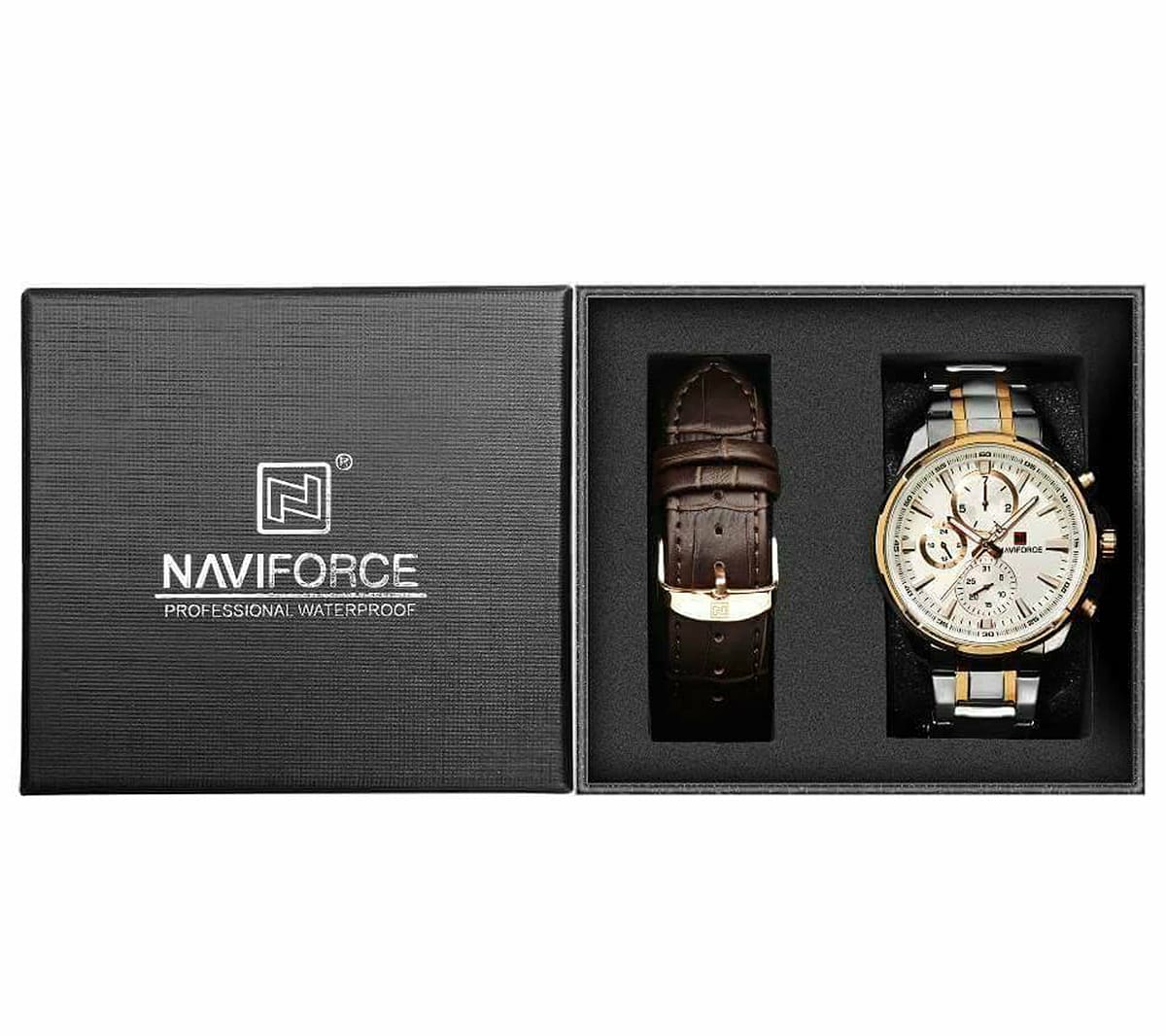 ساعة نافي فورس رجالي NF9089S-RG-W
