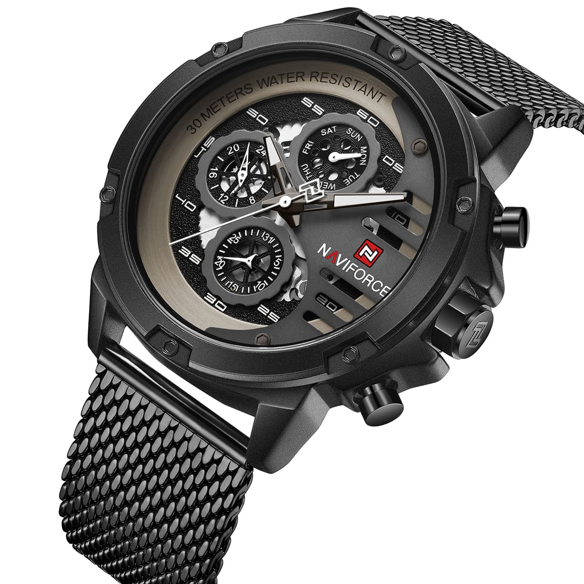 ساعة نافي فورس للرجال NF9110S-B-W-B