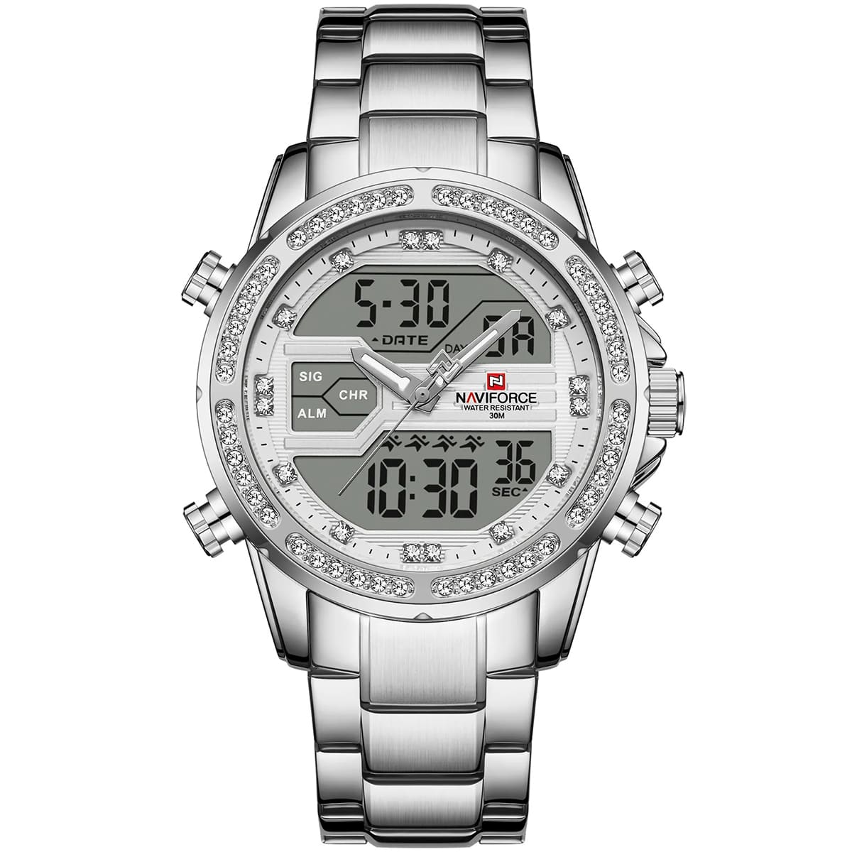 ساعة نافي فورس رجالي NF9190-S-W