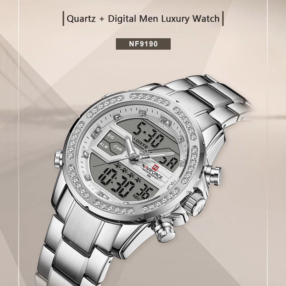 ساعة نافي فورس رجالي NF9190-S-W