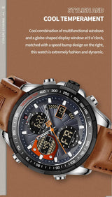 ساعة نافي فورس رجالي NF9197L-S-GY-O-BN