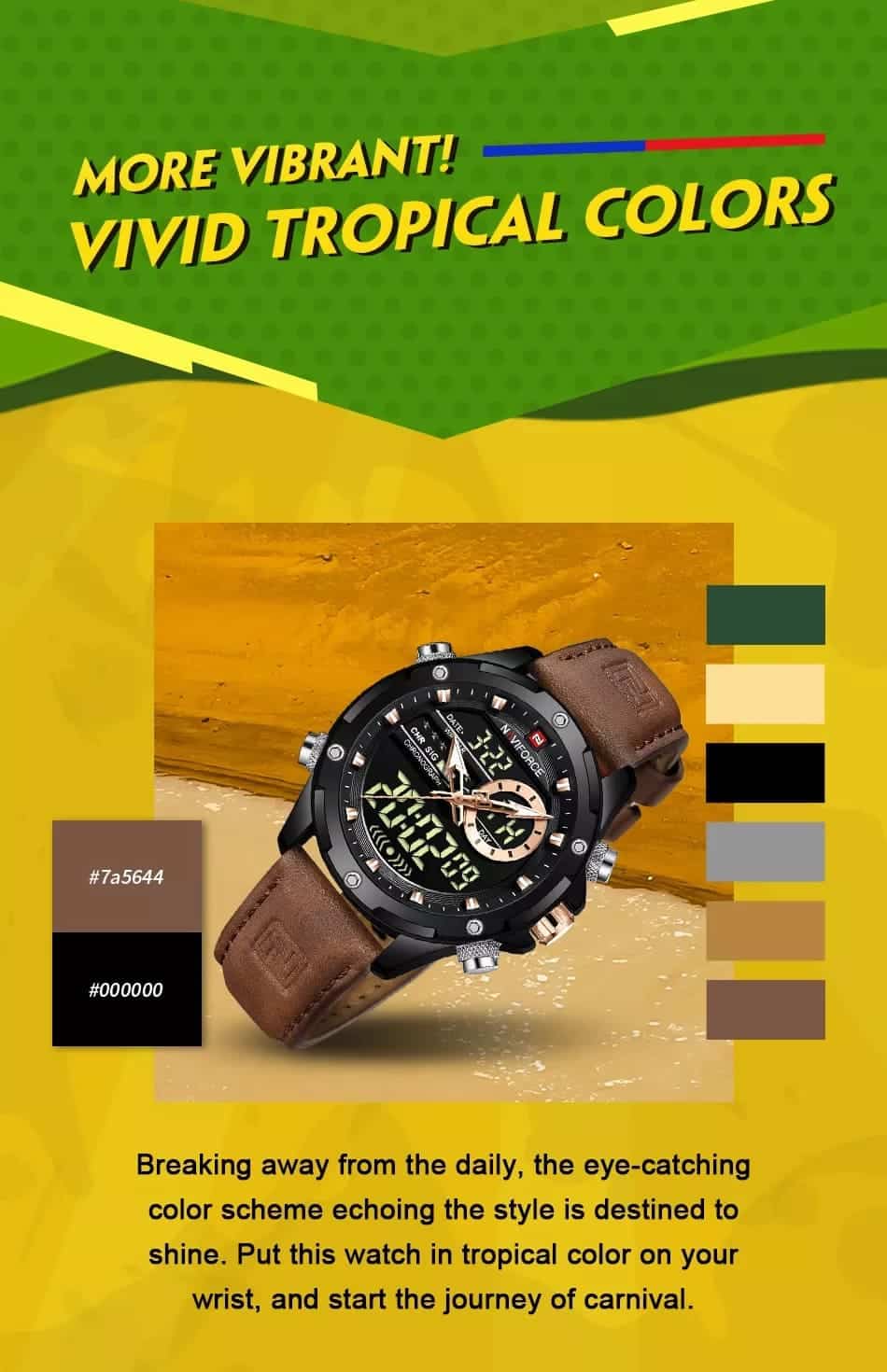 ساعة نافي فورس رجالي NF9208-B-B-D-BN