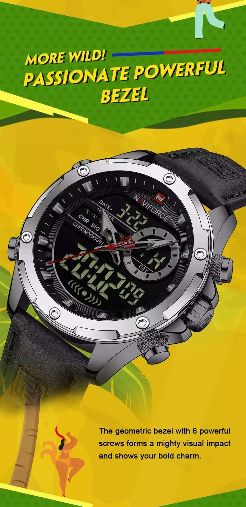 ساعة نافي فورس رجالي NF9208-S-B-B