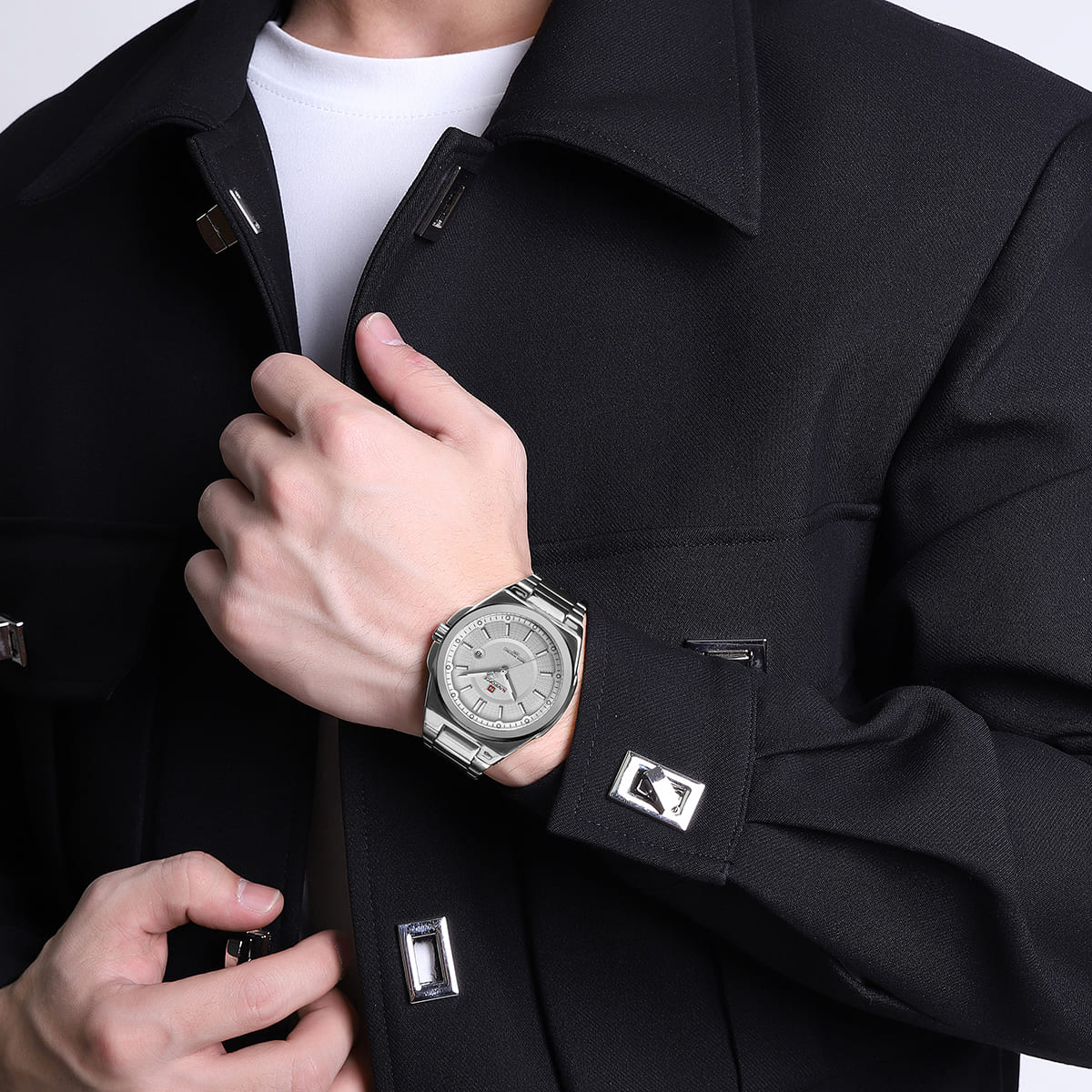 ساعة نافي فورس للرجال NF9212-S-W