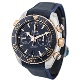 Seamaster Planet Ocean 600M 45.5 mm steel ‑ Sedna gold on leather strap with rubber lining