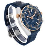 Seamaster Planet Ocean 600M 45.5 mm steel ‑ Sedna gold on leather strap with rubber lining